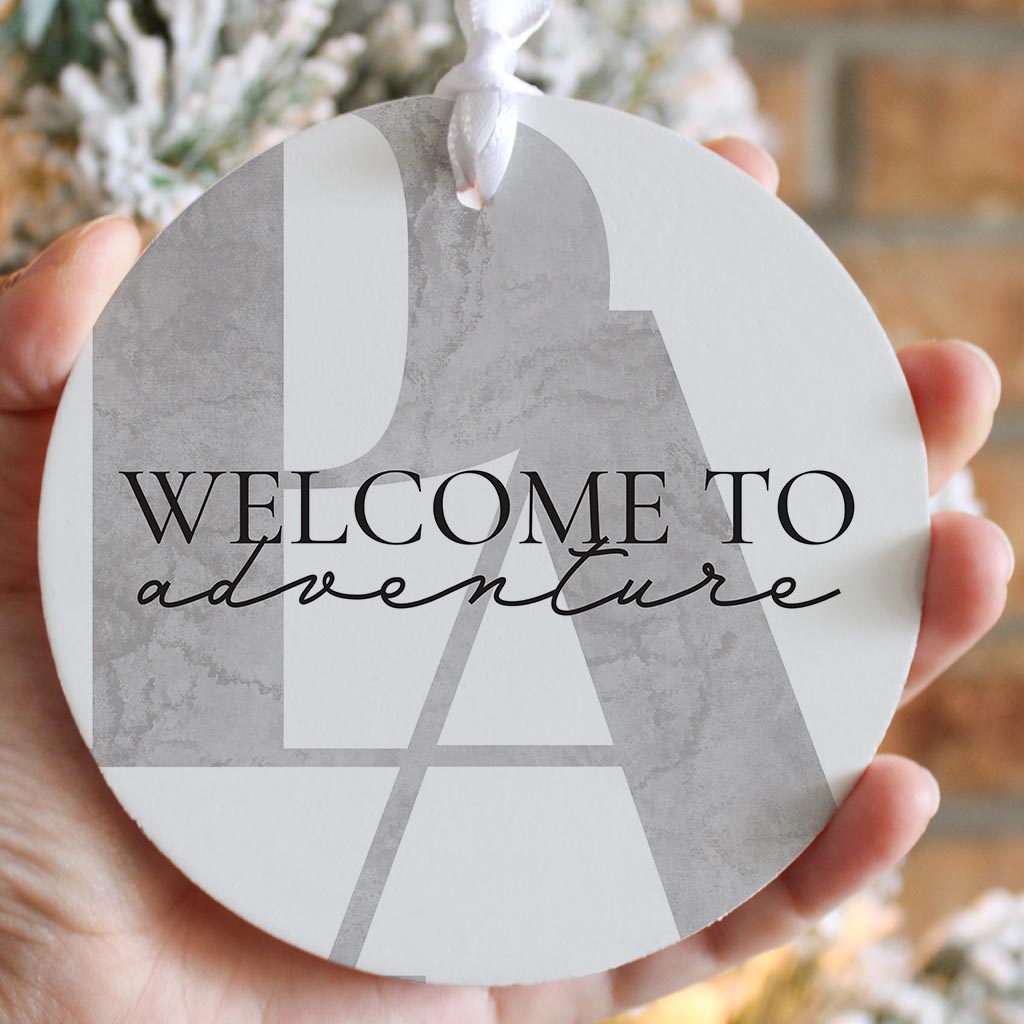 Minimalistic B&W Pennsylvania Adventure Quip | Wood Ornament | Eaches | Min 6