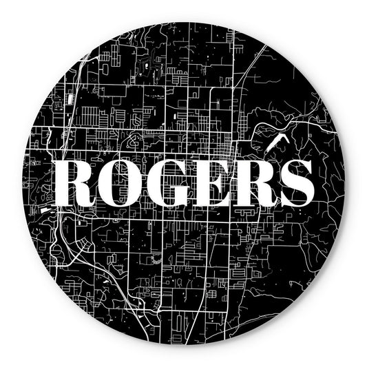 Minimalist B&W Arkansas Rogers Map | Wood Sign | Eaches | Min 1