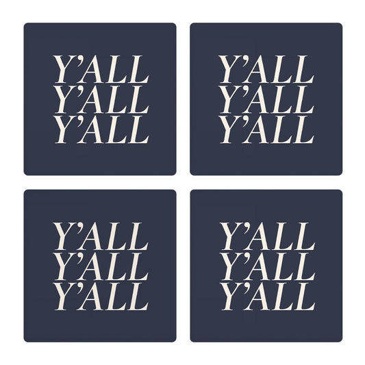 Modern Minimalist Texas Yall | Absorbent Coasters | Set of 4 | Min 2