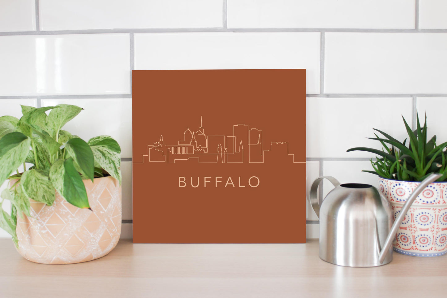 Modern Minimalist New York Buffalo Skyline | Wood Sign | Eaches | Min 2