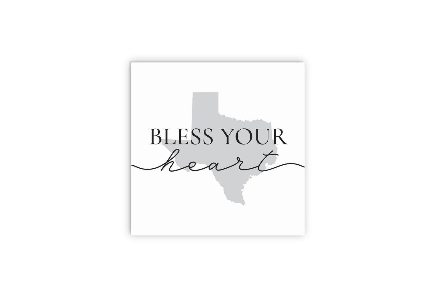 Minimalistic B&W Texas Bless Your Heart | Wood Sign | Eaches | Min 2