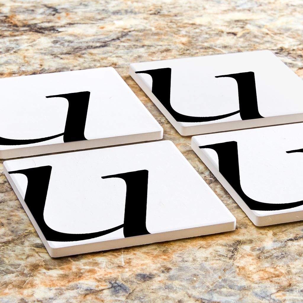 Minimal Monogram U | Absorbent Coasters | Set of 4 | Min 2