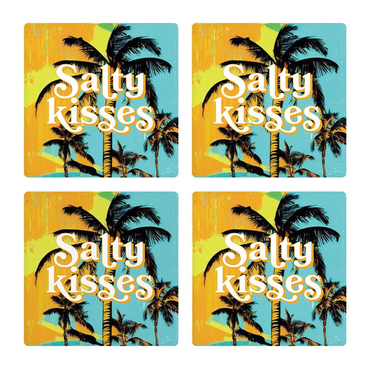 Salty Kisses Palm Trees | Absorbent Coasters | Set of 4 | Min 2