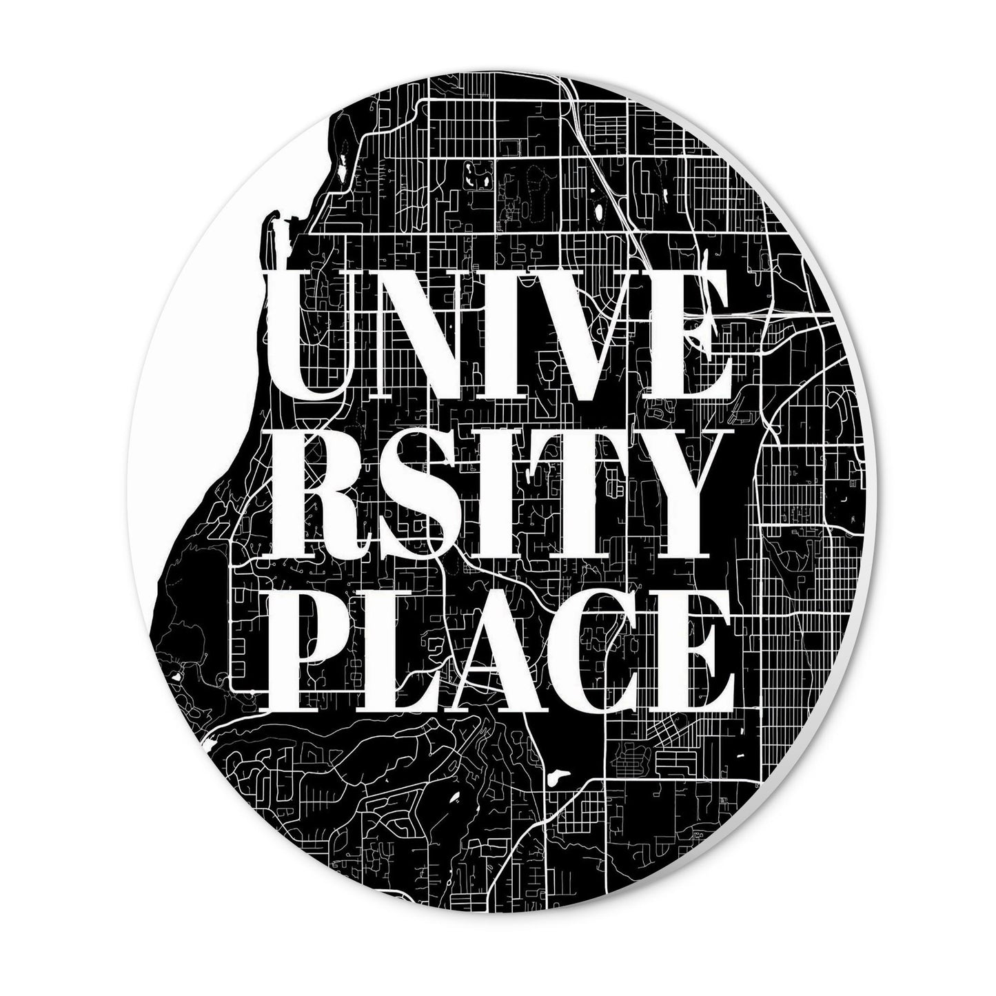 Minimalistic B&W Washington University Place Map | Wood Sign | Eaches | Min 1