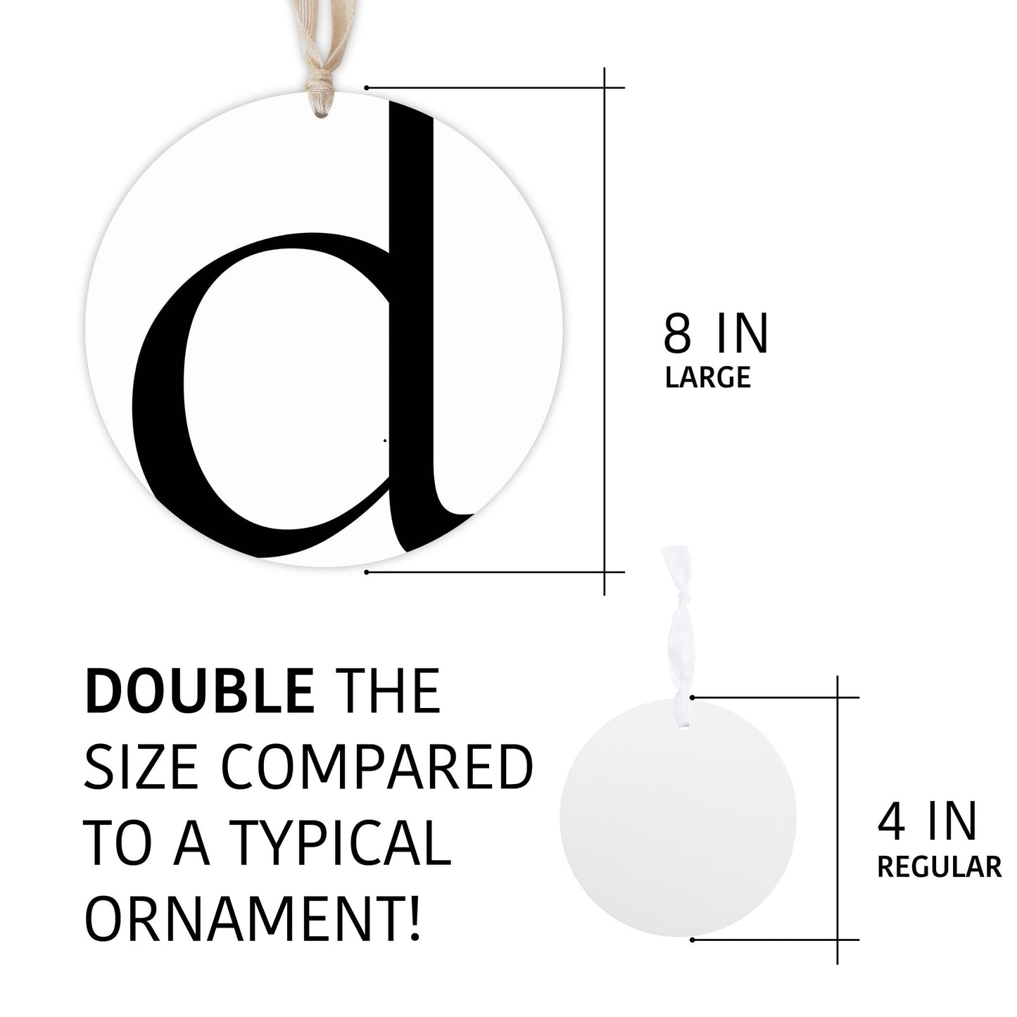 Minimalist Monogram D | Wood Ornament | Eaches | Min 1