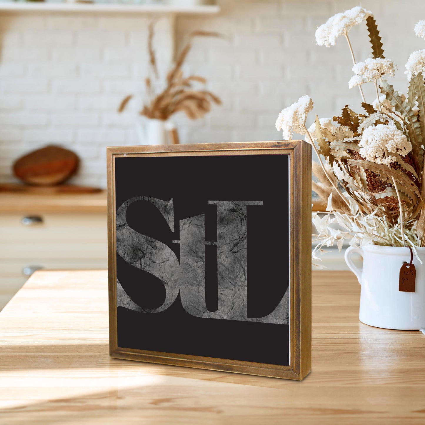 Minimalist B&W Missouri St Louis Black Initials | Wood Sign | Eaches | Min 1