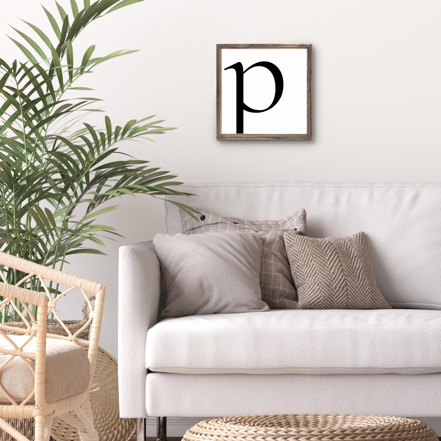 Minimalist Monogram P | Wood Sign | Eaches | Min 1