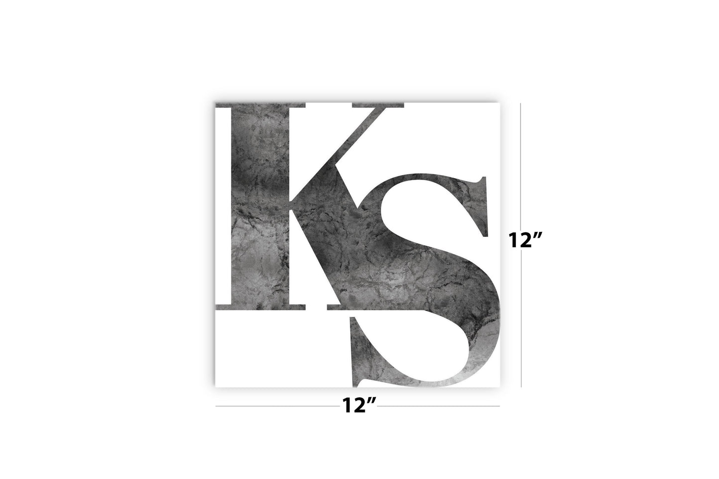 Minimalist B&W Kansas White Initials | Wood Sign | Eaches | Min 2