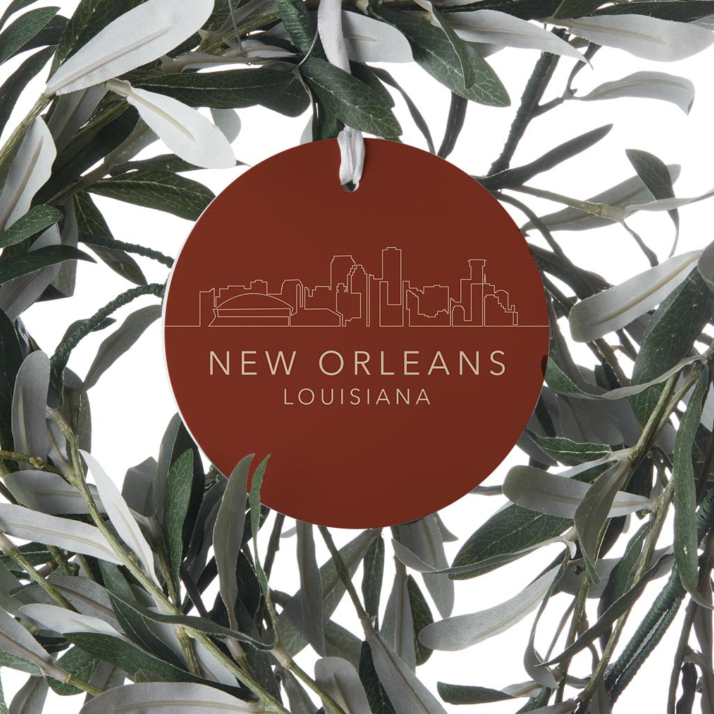 Louisiana Colorful New Orleans Skyline | Wood Ornament | Eaches | Min 6