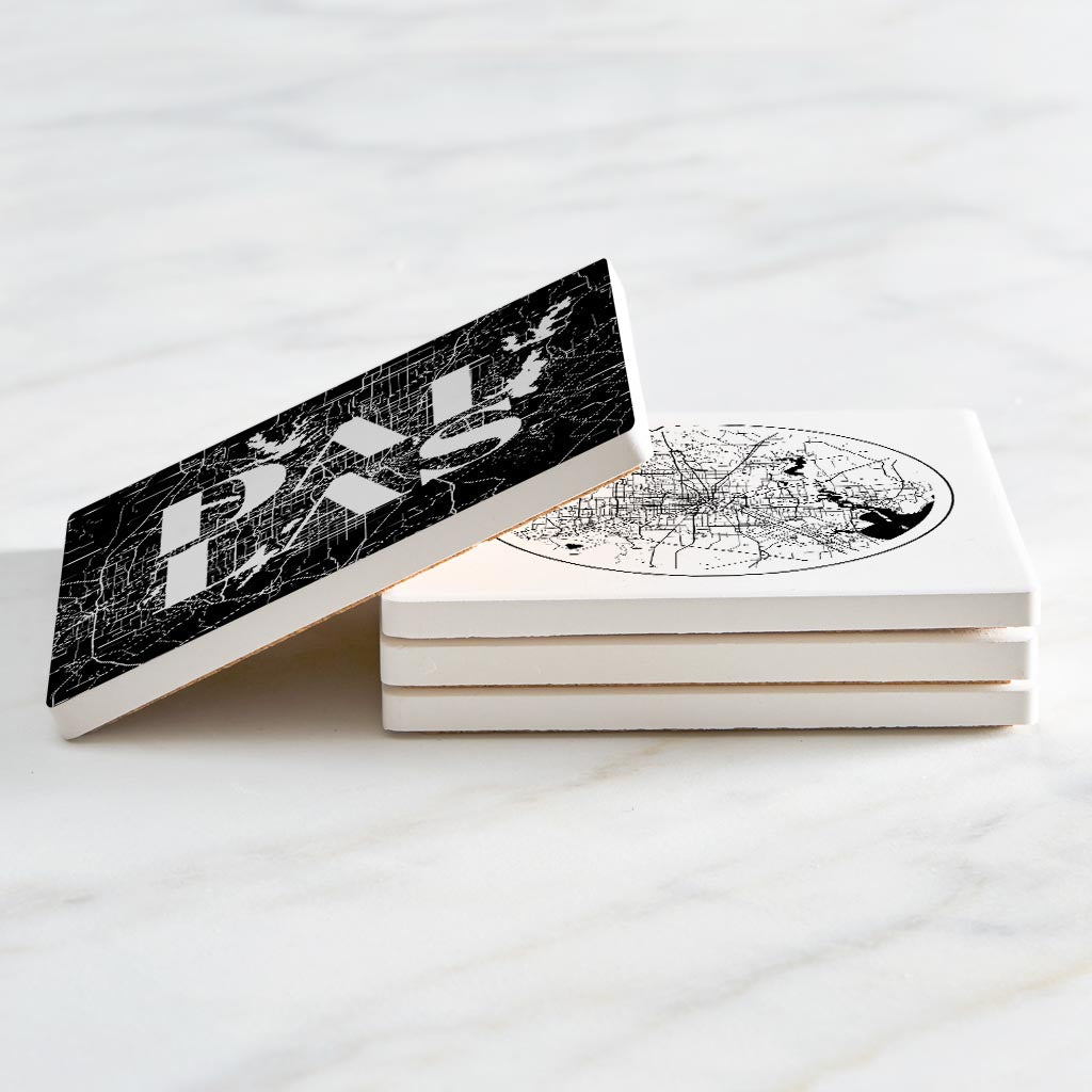 Modern Black White Texas Set | Absorbent Coasters | Set of 4 | Min 2