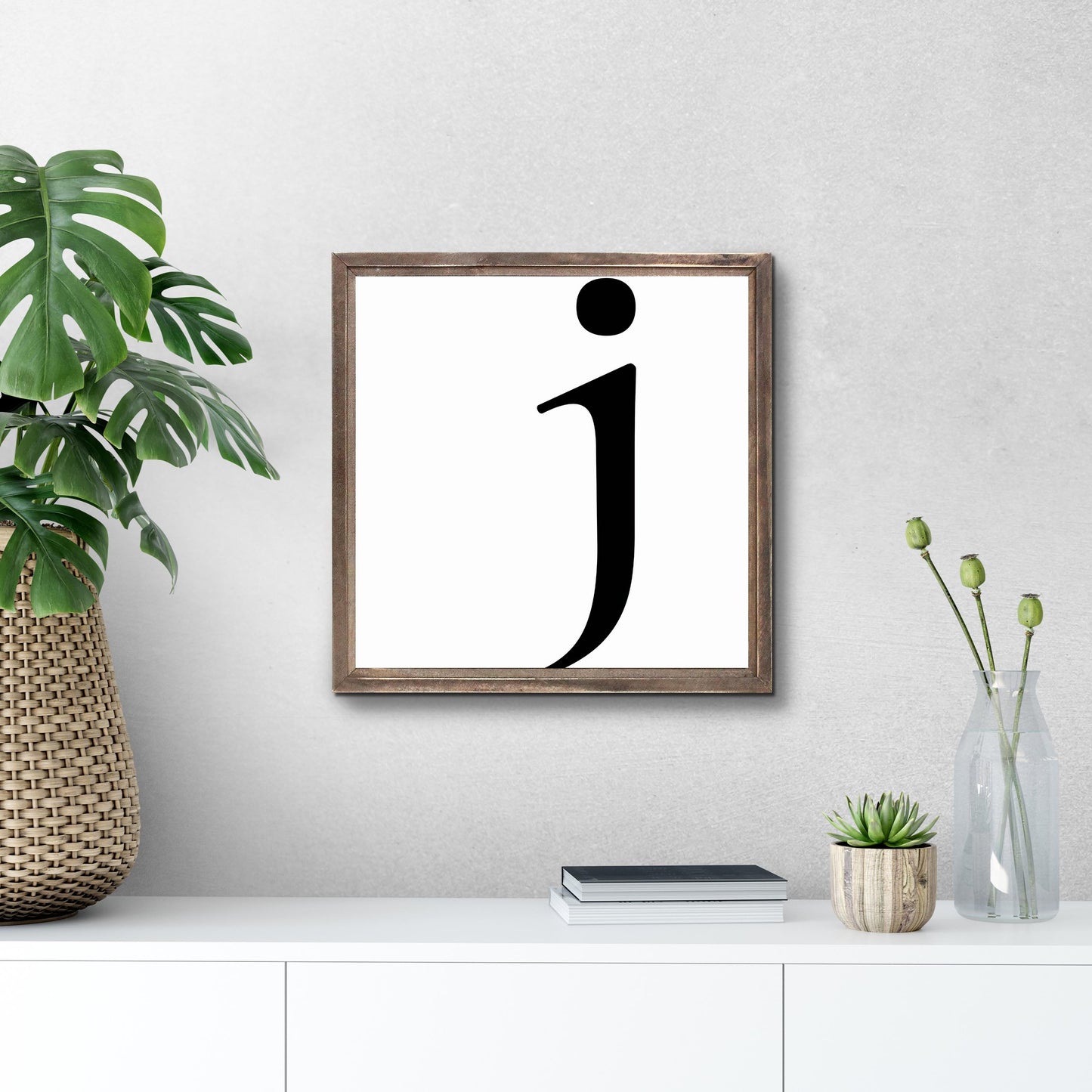 Minimalist Monogram J | Wood Sign | Eaches | Min 1