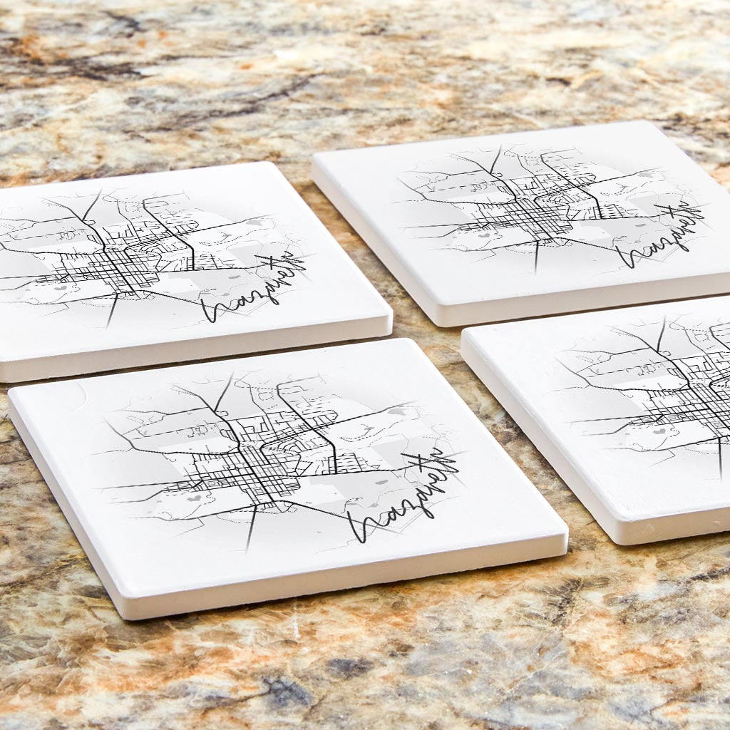 Minimalistic B&W Pennsylvania Nazareth Circle Map | Absorbent Coasters | Set of 4 | Min 2