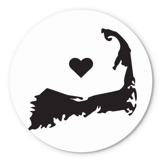 Minimalistic B&W Cape Cod With Heart | Wood Sign | Eaches | Min 1