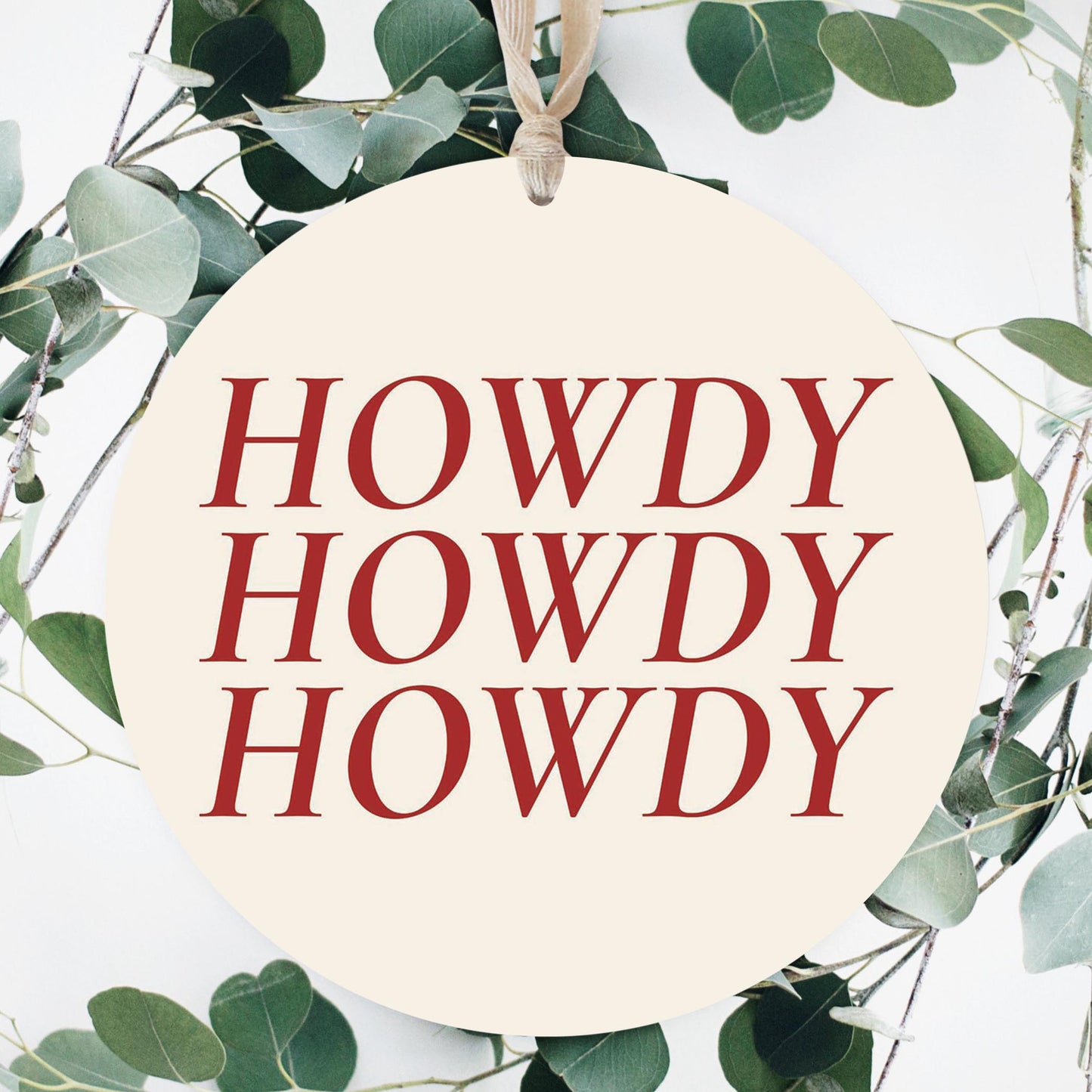 Modern Minimalist Texas Howdy | Wood Ornament | Eaches | Min 1