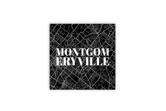 Minimalistic B&W Pennsylvania Montgomeryville Map | Wood Sign | Eaches | Min 2