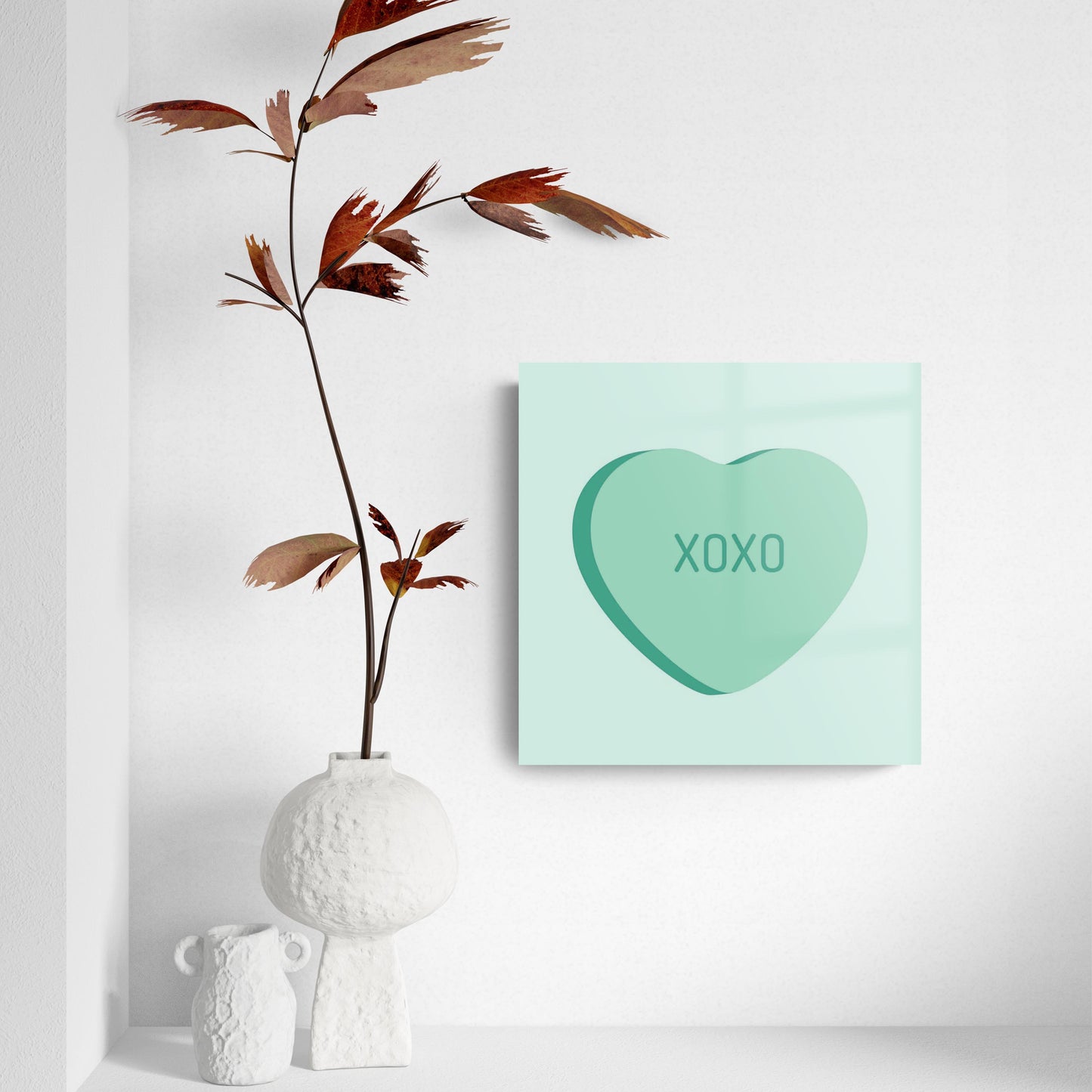 Message Hearts Xo | Hi-Def Glass Art | Eaches | Min 2