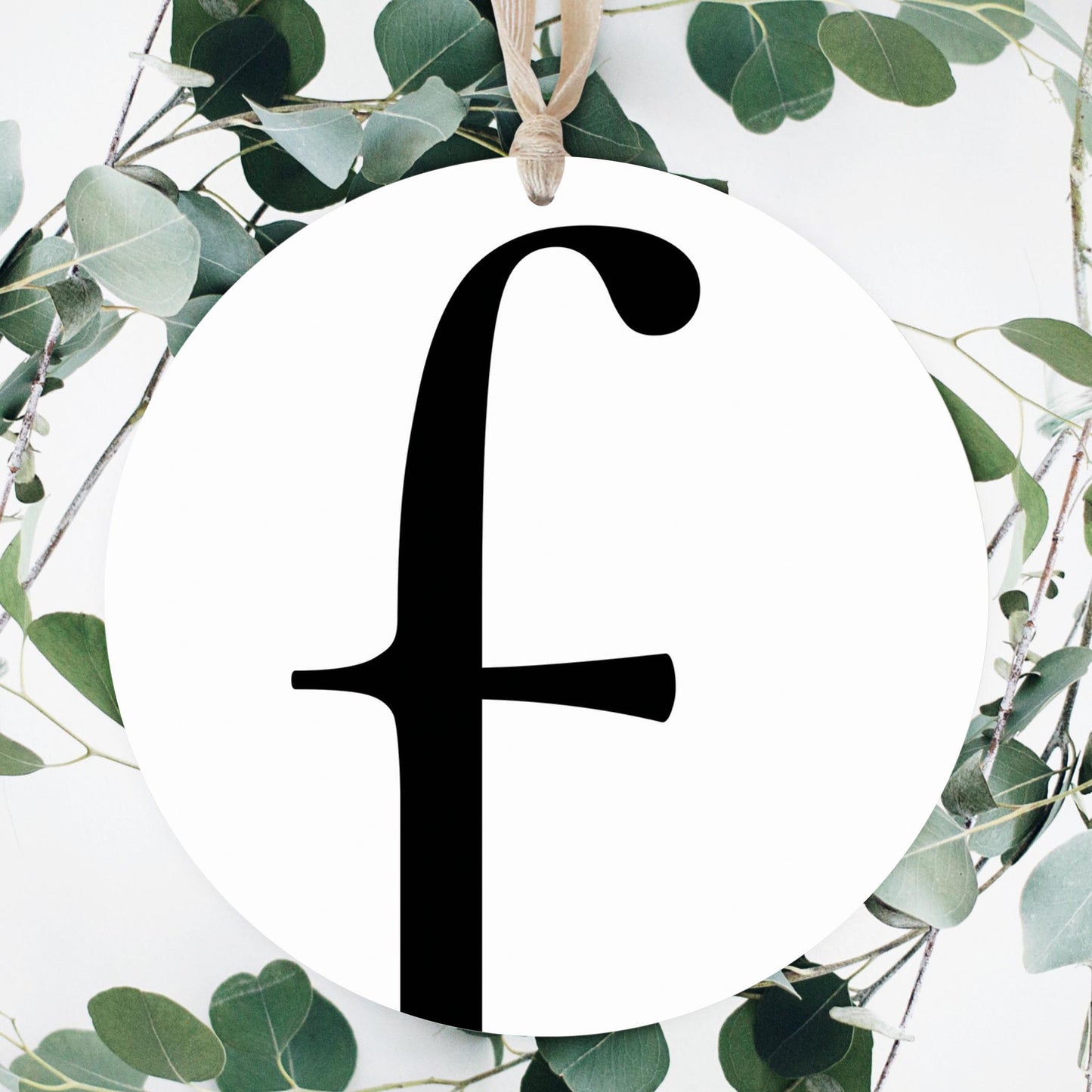 Minimalist Monogram F | Wood Ornament | Eaches | Min 1