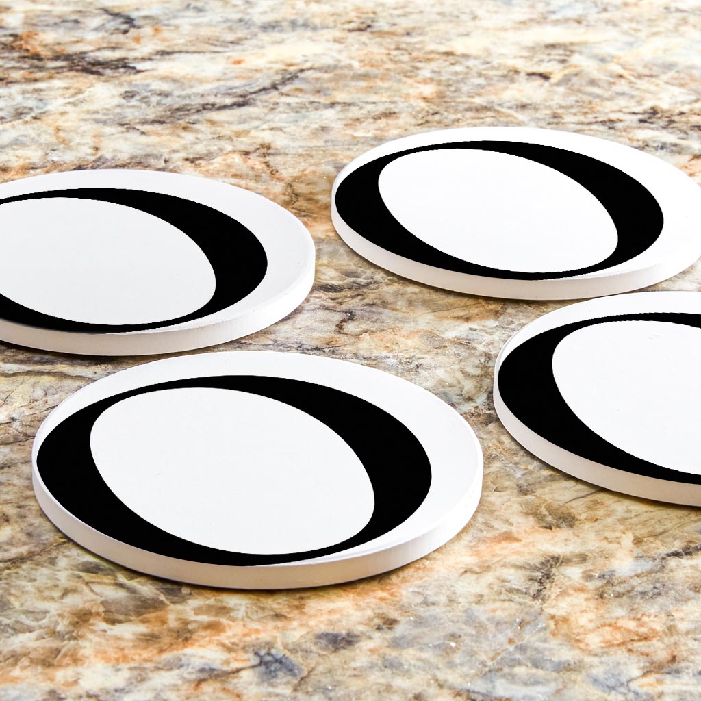 Minimalist Monogram O Circle | Absorbent Coasters | Set of 4 | Min 2