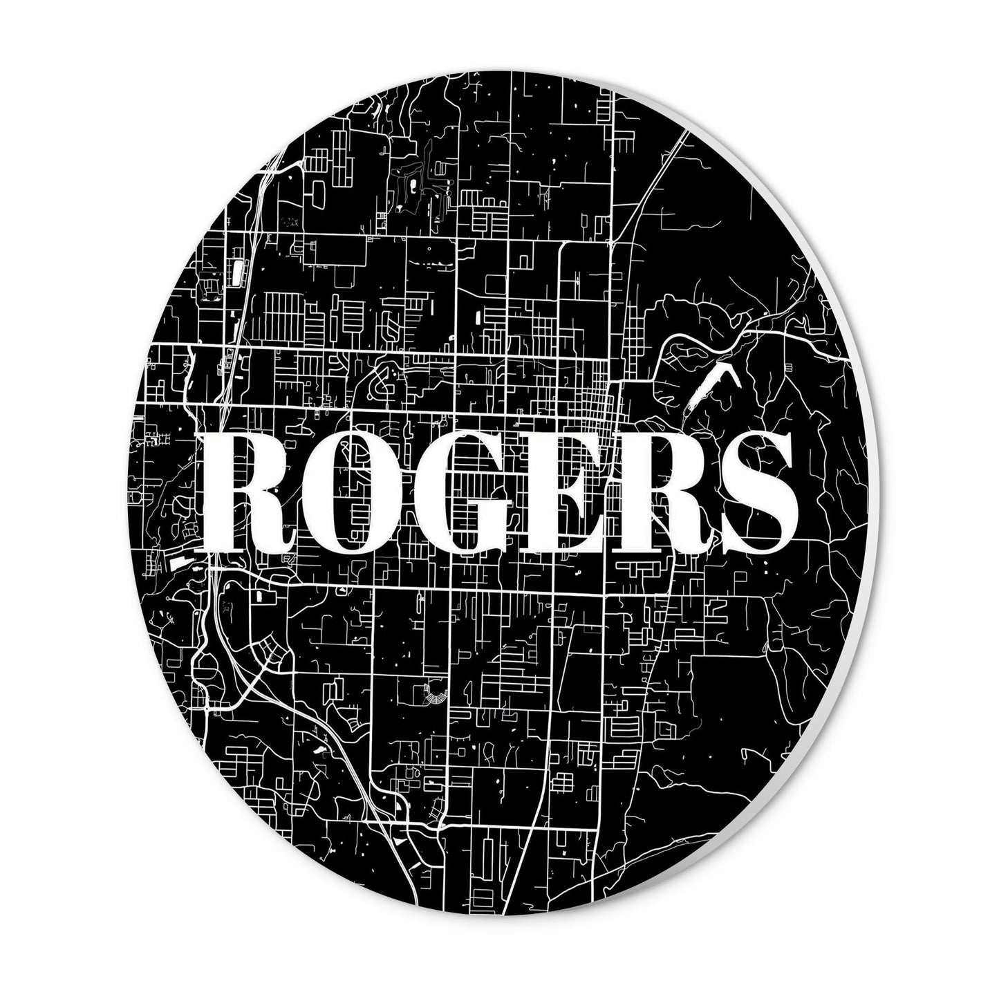 Minimalist B&W Arkansas Rogers Map | Wood Sign | Eaches | Min 1