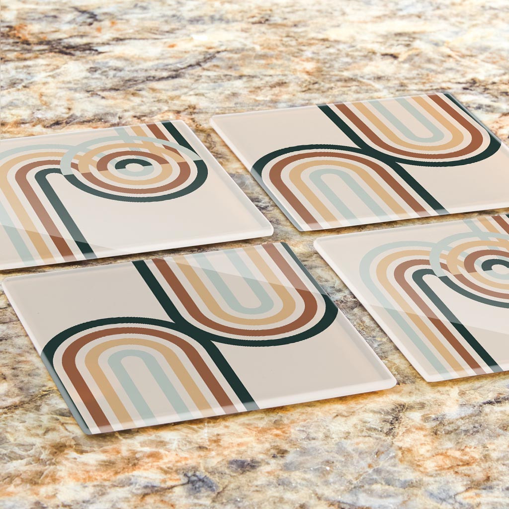 Modern Minimalist Line Art| Hi-Def Glass Coasters | Set of 4 | Min 2