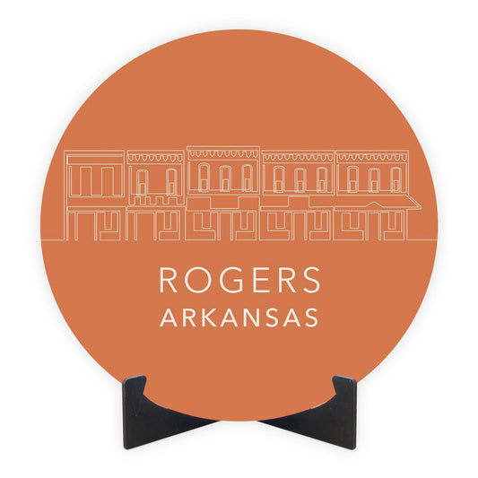 Modern Minimalist Arkansas Rogers Skyline | Wood Sign | Eaches | Min 1