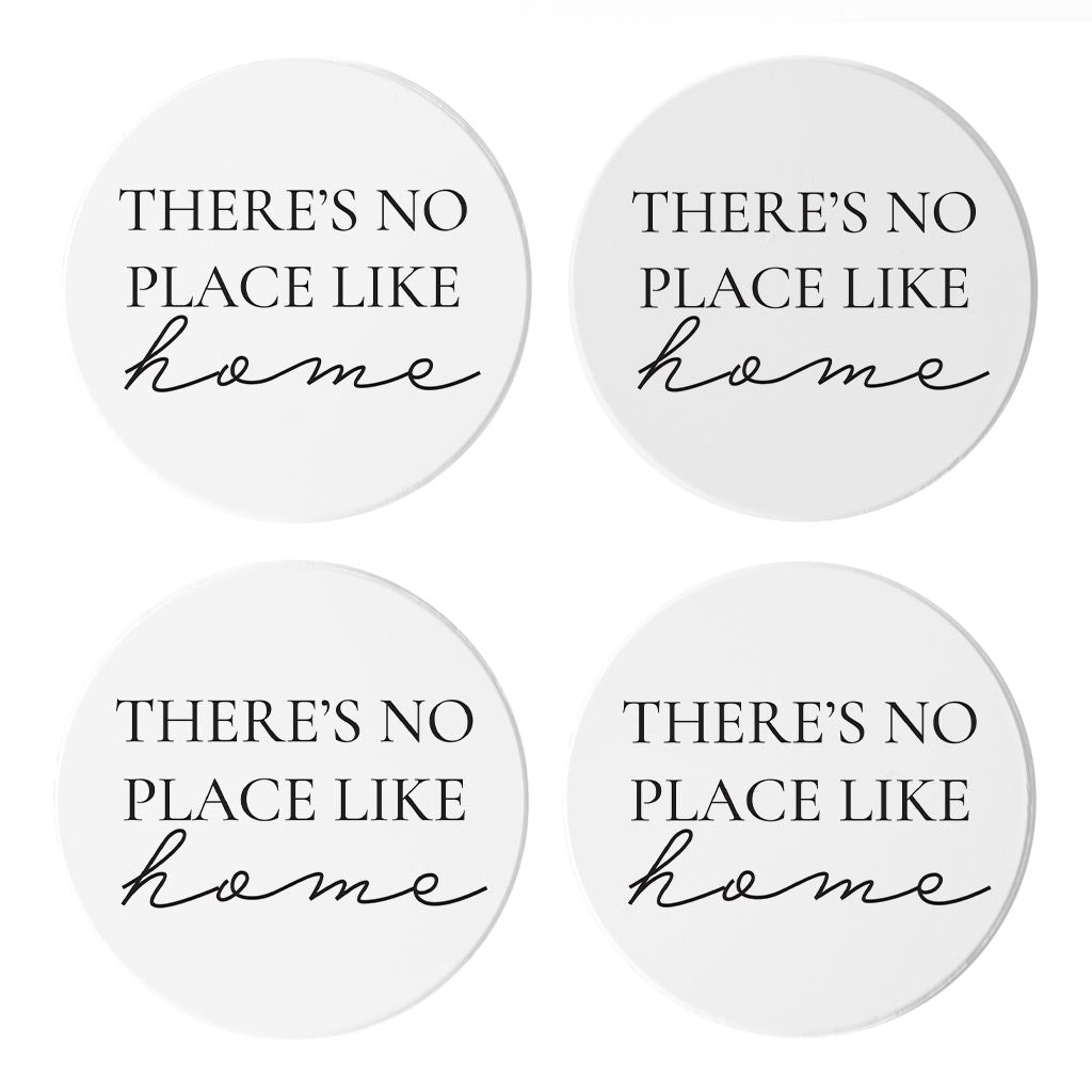 Minimalist B&W Kansas No Place Like Home | Absorbent Coasters | Set of 4 | Min 2