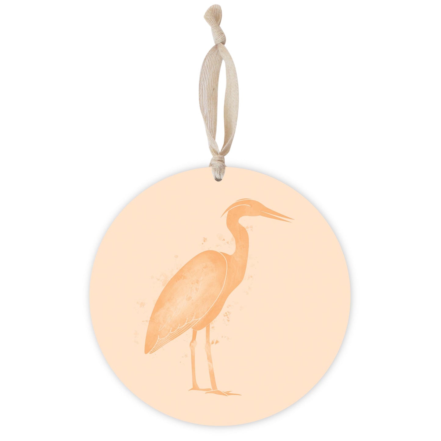 Louisiana Colorful Water Color Heron | Wood Ornament | Eaches | Min 1