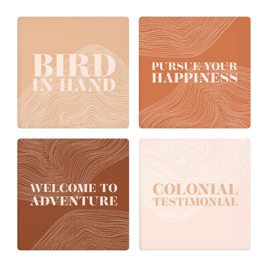 Modern Minimalist Pennsylvania Quips | Absorbent Coasters | Set of 4 | Min 2