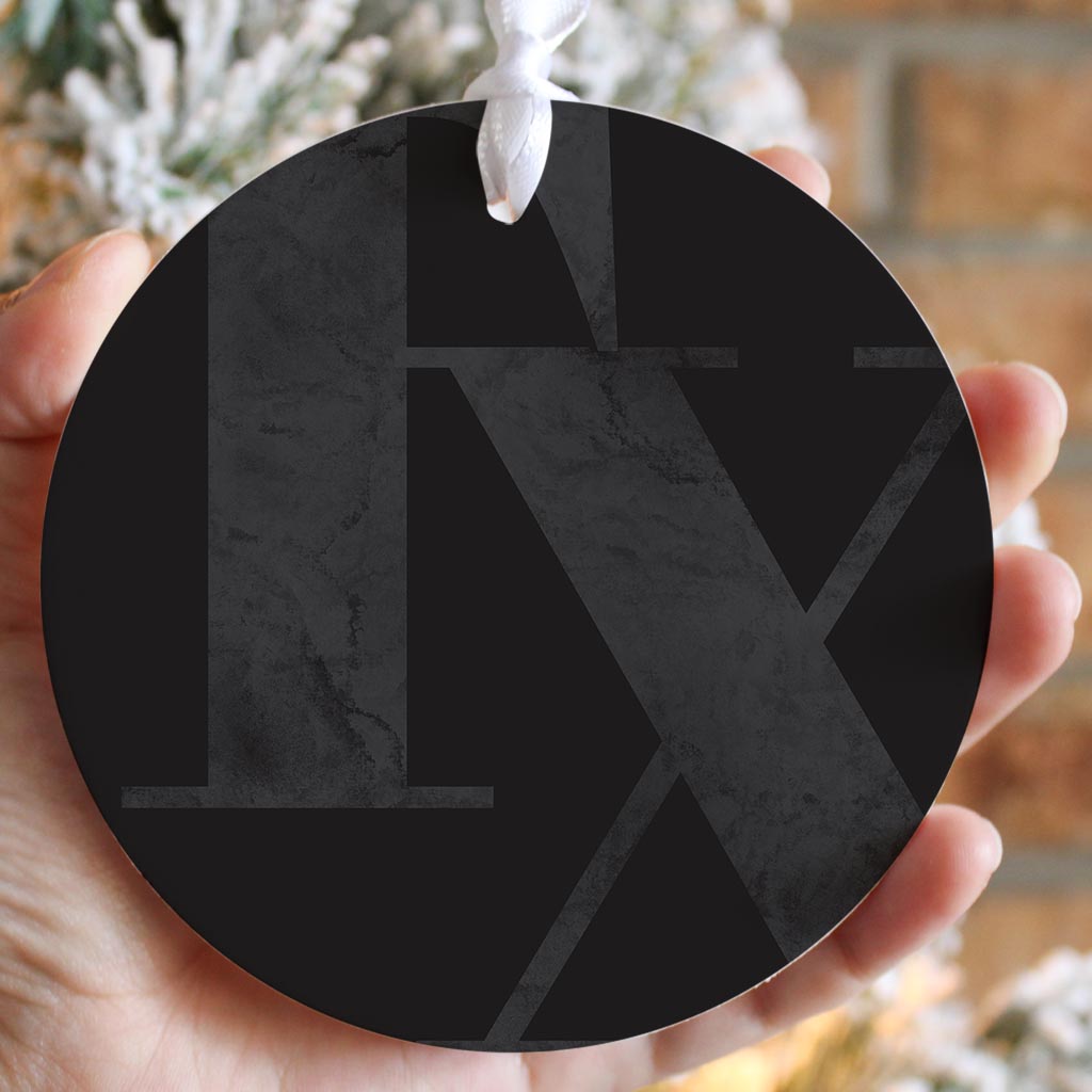 Modern Black Texas Initials | Wood Ornament | Eaches | Min 6