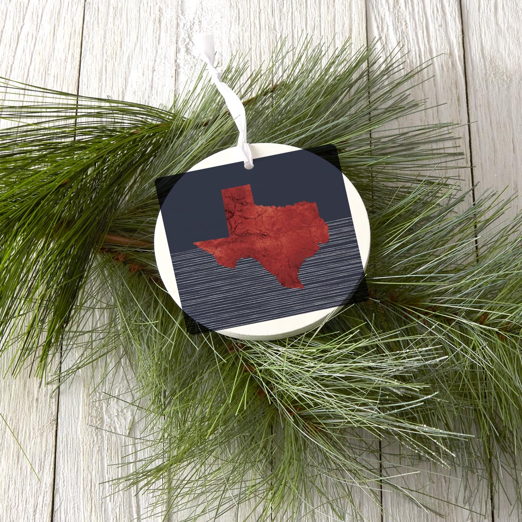 Modern Minimalist Texas Straight Line State Shape | Wood Ornament | Eaches | Min 6