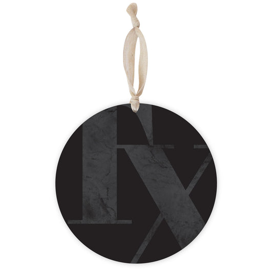 Modern Black Texas Initials | Wood Ornament | Eaches | Min 1