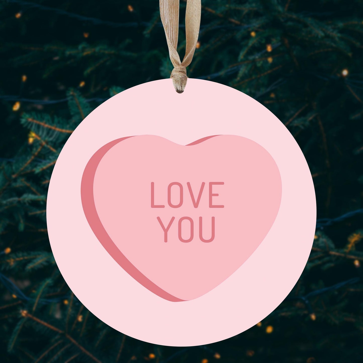 Message Hearts Love You | Wood Ornament | Eaches | Min 1