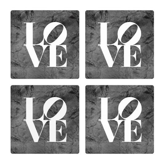 Minimalistic B&W Pennsylvania Love Dark | Absorbent Coasters | Set of 4 | Min 2