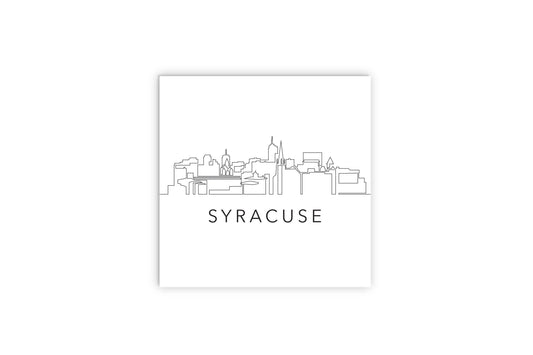 Minimalistic B&W New York Syracuse Skyline | Wood Sign | Eaches | Min 2