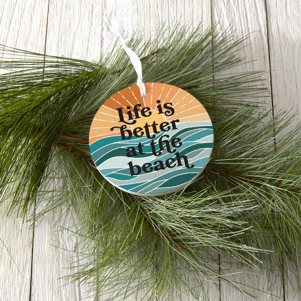 Life Is Better At The Beach | Wood Ornament | Eaches | Min 6