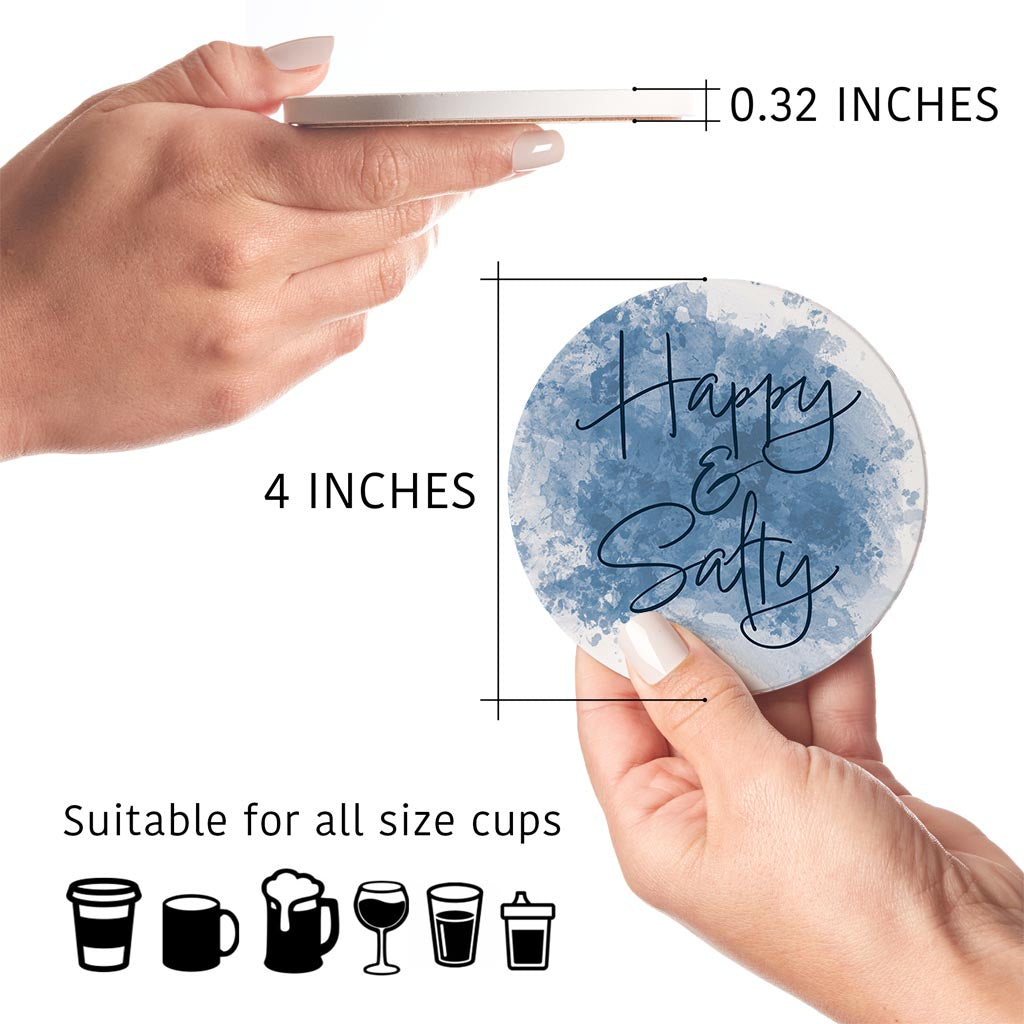 Happy Salty Water Color| Absorbent Coasters | Set of 4 | Min 2