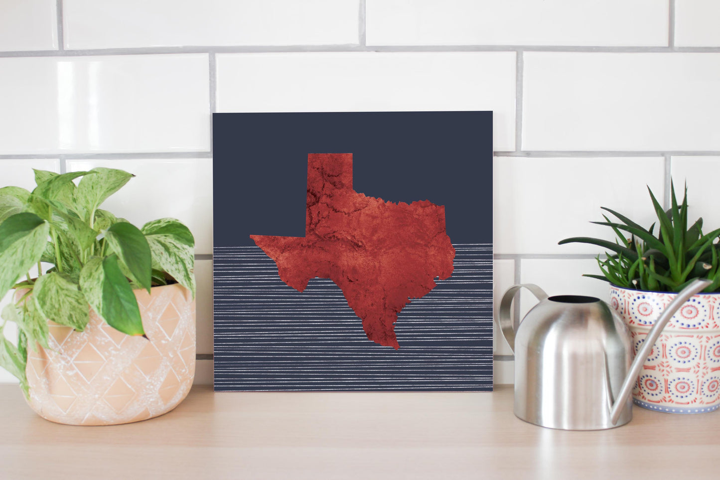 Modern Minimalist Texas Straight Line State Shape | Wood Sign | Eaches | Min 2