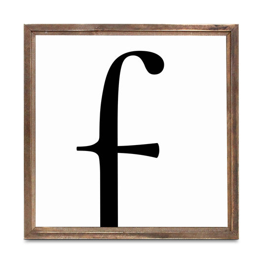 Minimalist Monogram F | Wood Sign | Eaches | Min 1