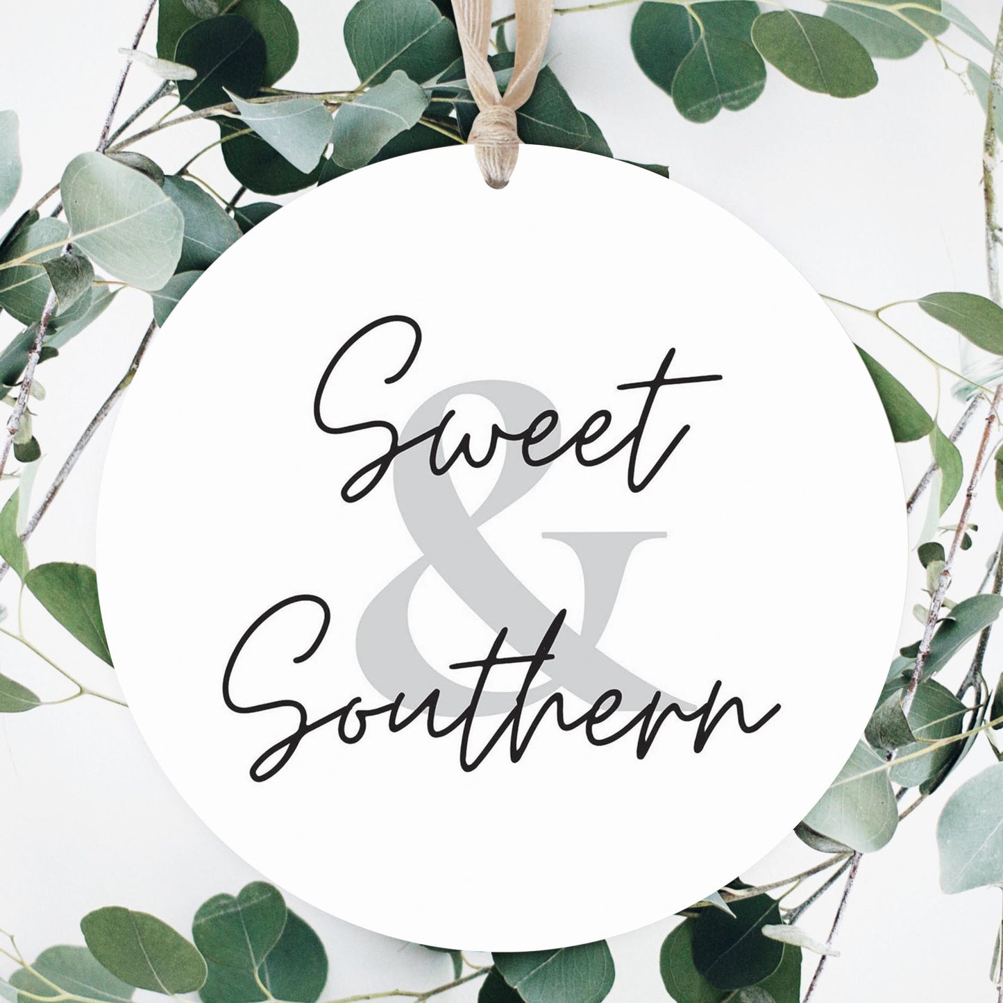 Minimalistic B&W Texas Sweet Southern | Wood Ornament | Eaches | Min 1