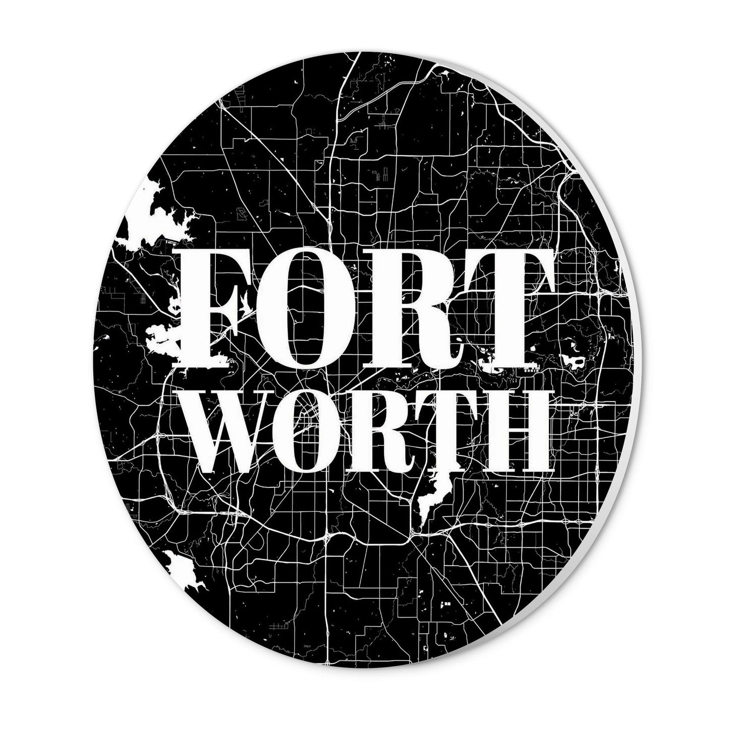 Minimalistic B&W Texas Fort Worth Map | Wood Sign | Eaches | Min 1