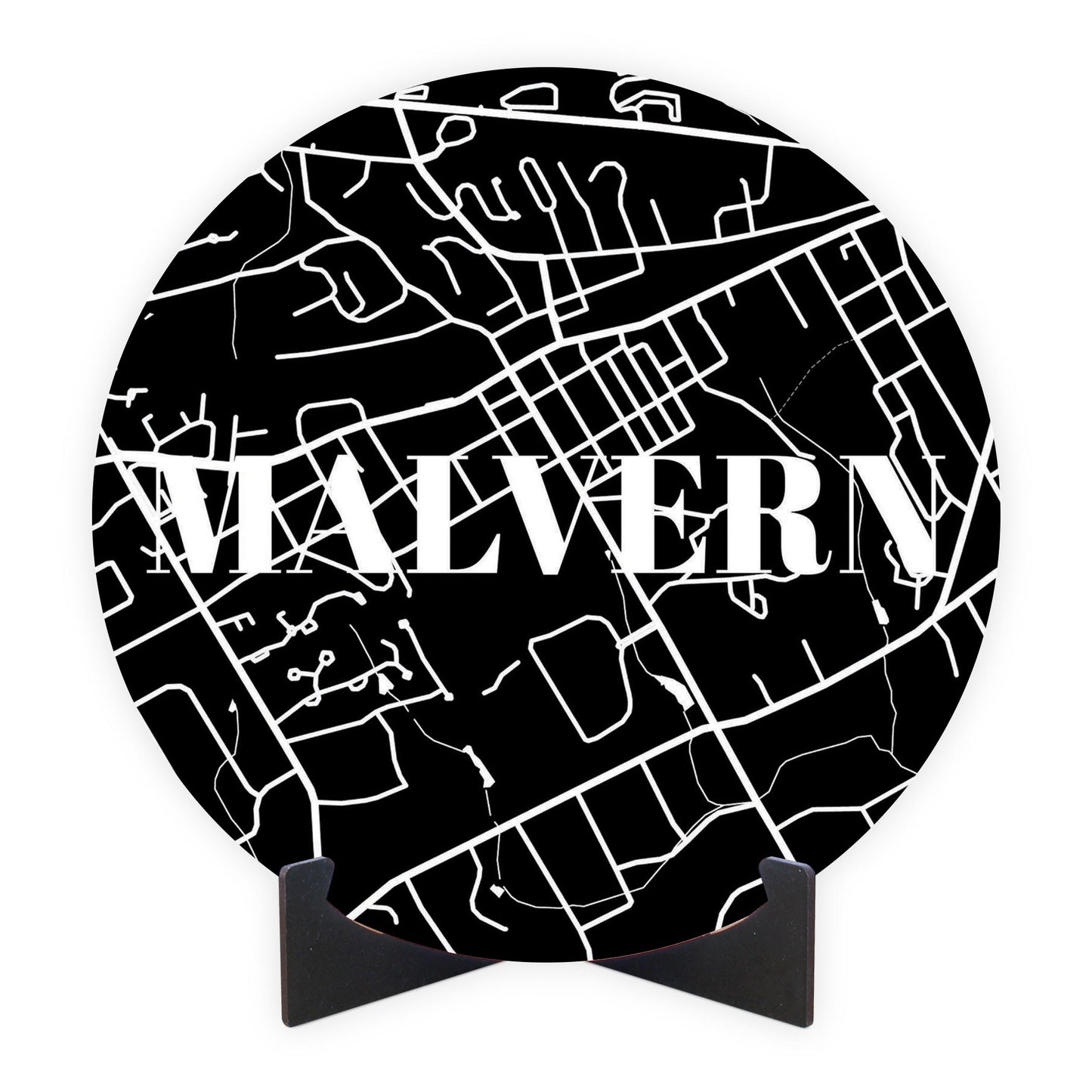 Minimalistic B&W Pennsylvania Malvern Map | Wood Sign | Eaches | Min 1