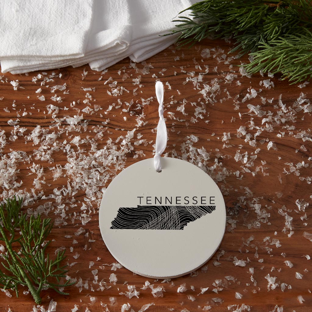 Minimalist B&W Tennessee State Name | Wood Ornament | Eaches | Min 6