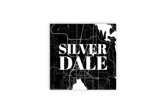 Minimalistic B&W Washington Silverdale Map | Wood Sign | Eaches | Min 2