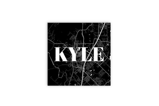 Minimalistic B&W Texas Kyle Map | Wood Sign | Eaches | Min 2