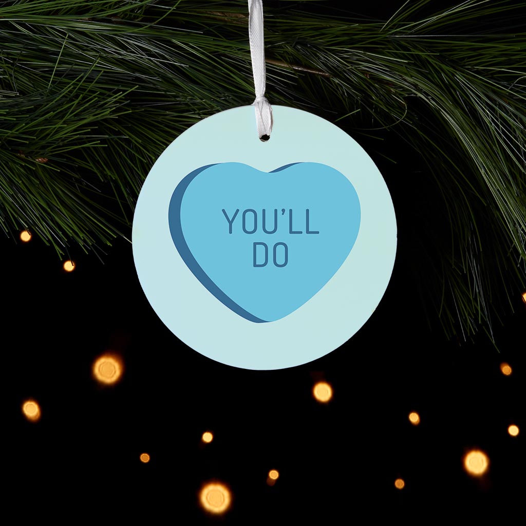 Funny Message Hearts Youll Do | Wood Ornament | Eaches | Min 6