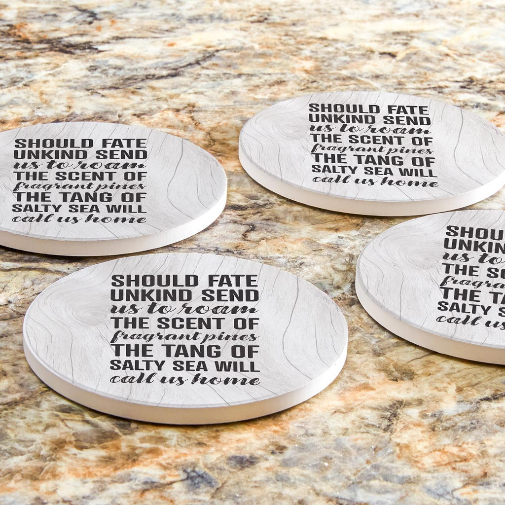 New England Fate Saying | Absorbent Coasters | Set of 4 | Min 2