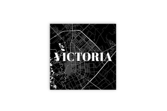 Minimalistic B&W Texas Victoria Map | Wood Sign | Eaches | Min 2