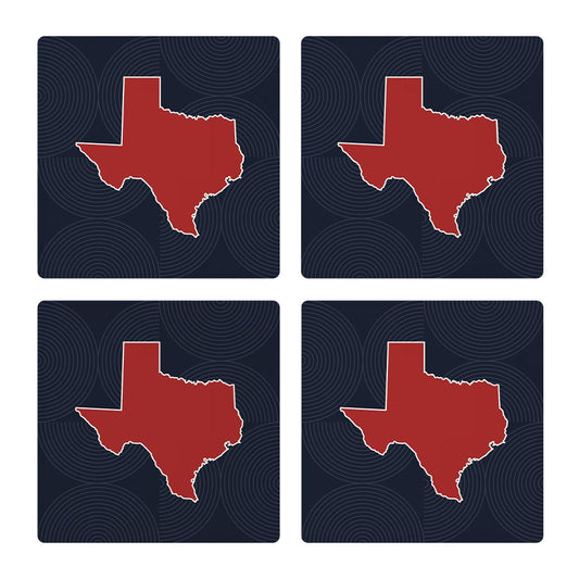 Modern Minimalist Texas Colors Shape| Absorbent Coasters | Set of 4 | Min 2