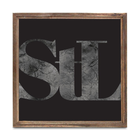 Minimalist B&W Missouri St Louis Black Initials | Wood Sign | Eaches | Min 1