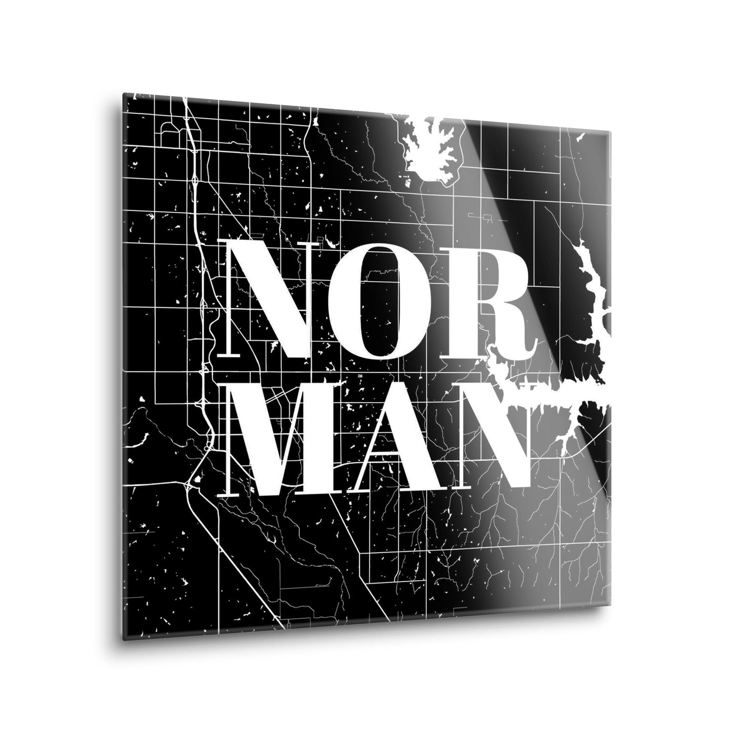 Modern Oklahoma Norman Map | Hi-Def Glass Art | Eaches | Min 2